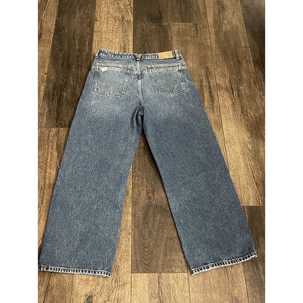 Free People Jeans Womens 30L Deep Trance Dropped Boyfriend Wide Leg We The Free - Picture 12 of 13